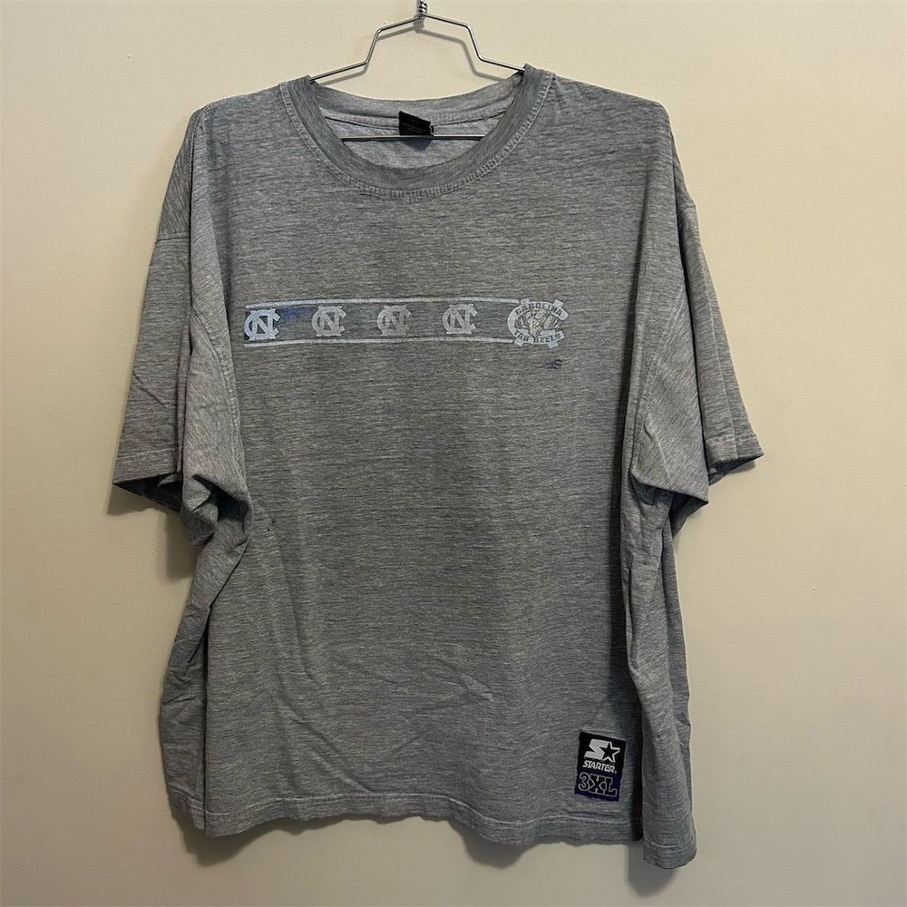 Vintage Starter UNC Tar Heels Men's 3XL Gray Graphic T-Shirt
